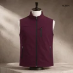 Cutting Sew Maroon Vest For Men's - Image 2