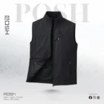 Cutting Sew Black Vest For Men's - posh tex jackets for winter collection