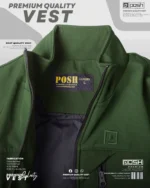 Cutting Sew Olive Vest For Men's - Image 2