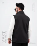 Sleeveless Winter Vest For Men's - Black - Image 4