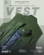 Cutting Sew Olive Vest For Men's - Image 5
