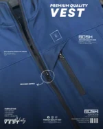 Cutting Sew Blue Vest For Men's - Image 3