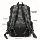 POSH 35L army Travel Backpack Black – Back View (2)
